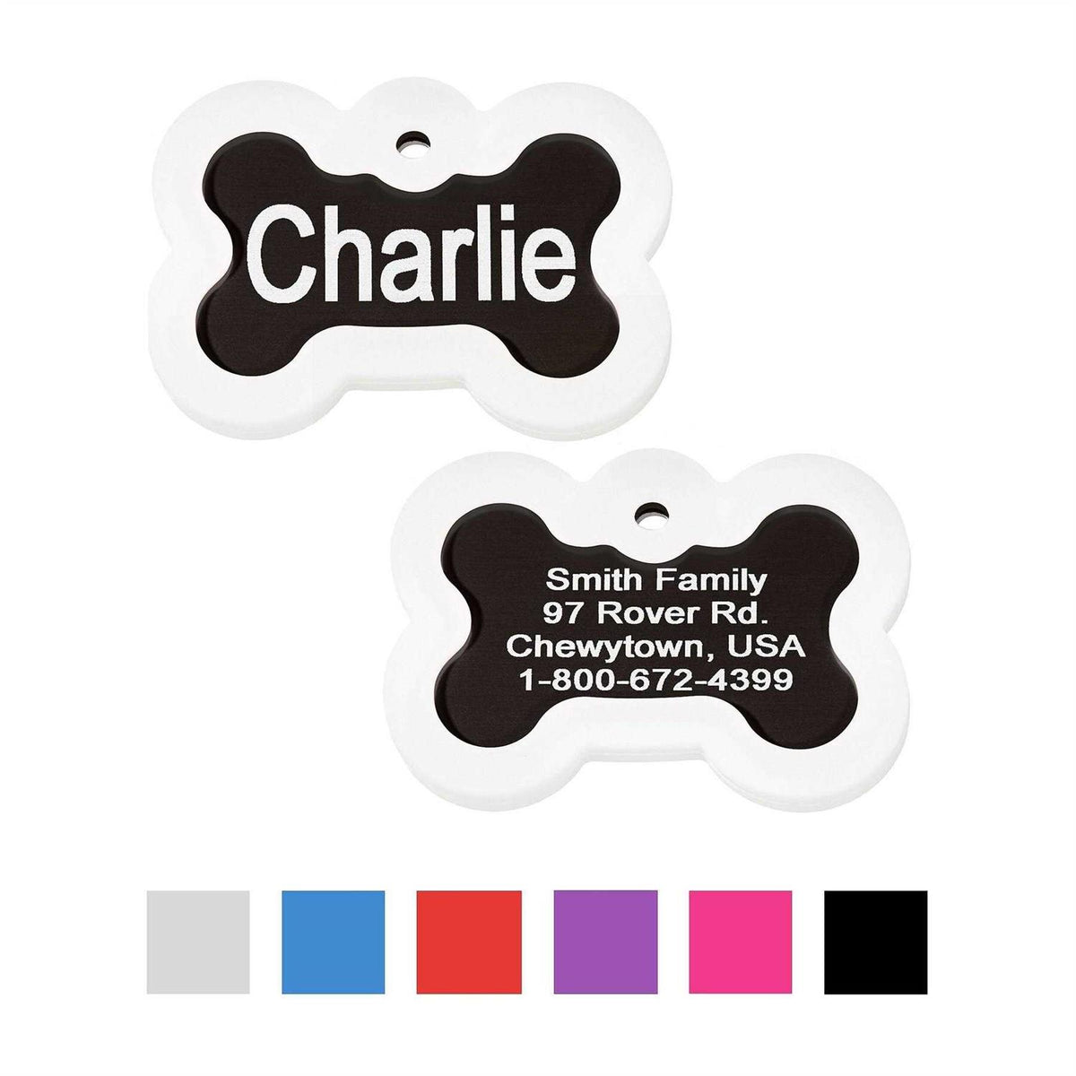 Anodized Aluminum Personalized Dog ID Tag I1338