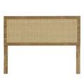 Oak Finish Manufactured Wood Rattan Panel Queen Headboard T811834