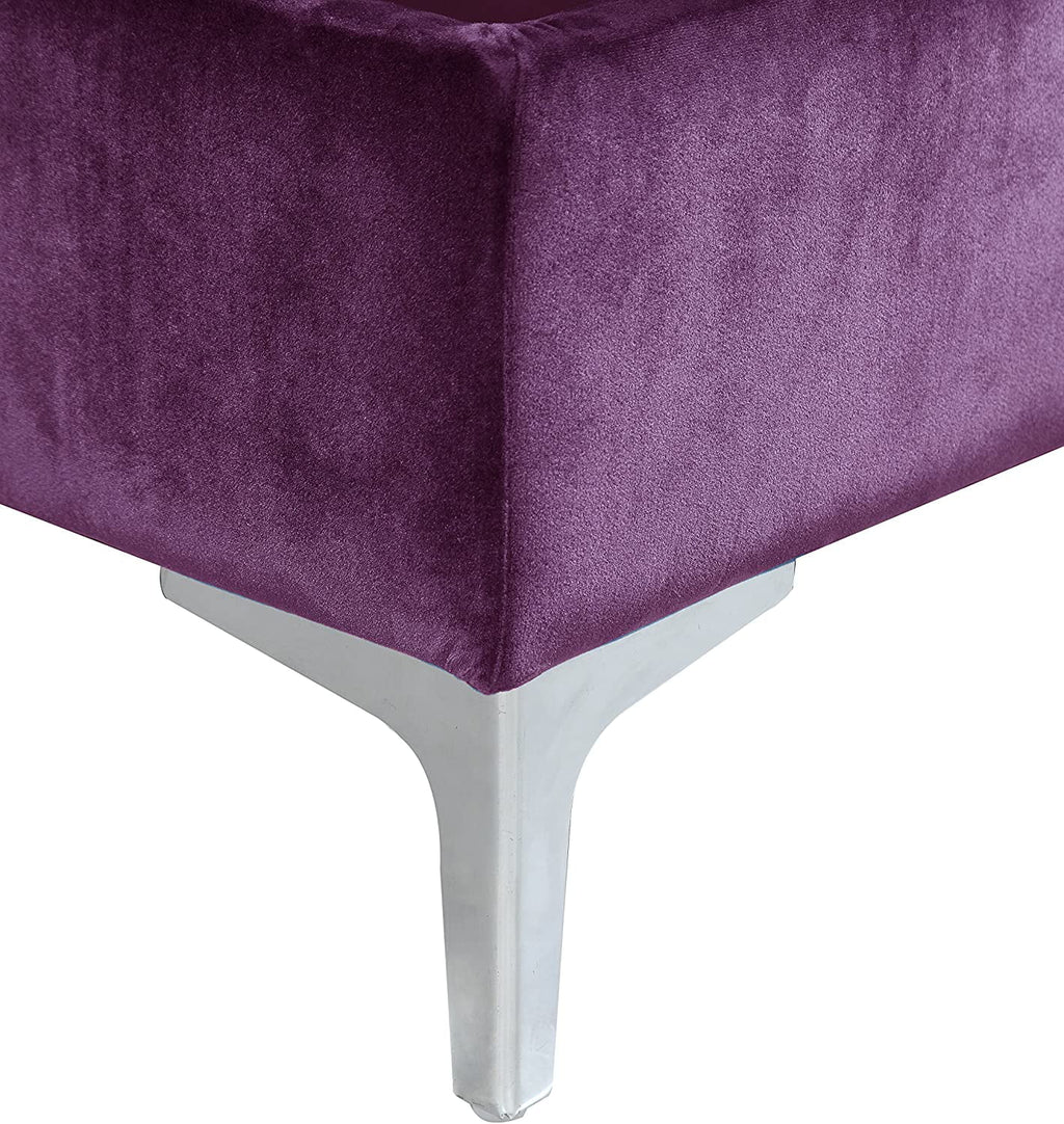 Purple Velvet Button Tufted Left Facing Sectional Sofa Z2807