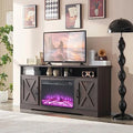Farmhouse 63" Wood TV Stand with Fireplace N858