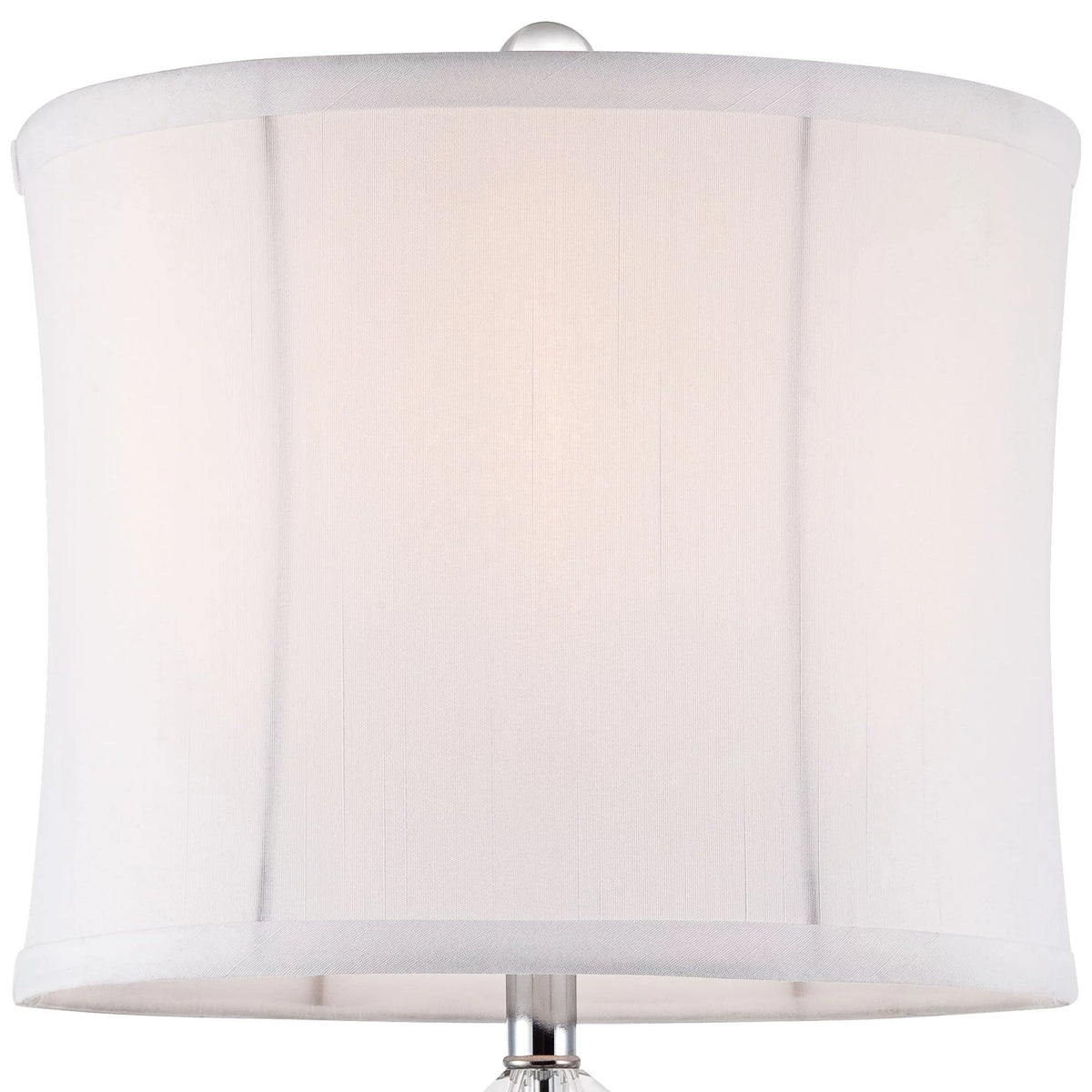 Crystal Column Table Lamp with White Drum Shade T8332