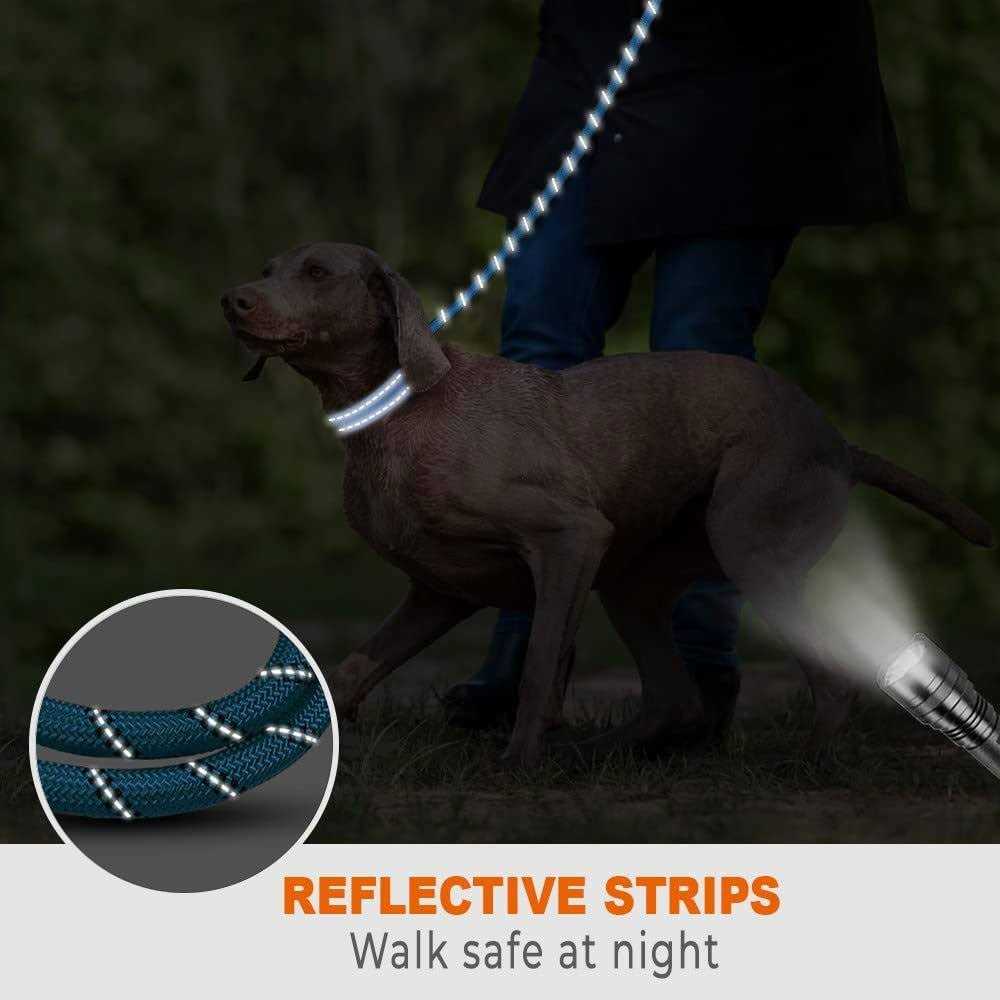 6 FT Reflective Rope Slip Lead Dog Leash with Padded Handle D8036