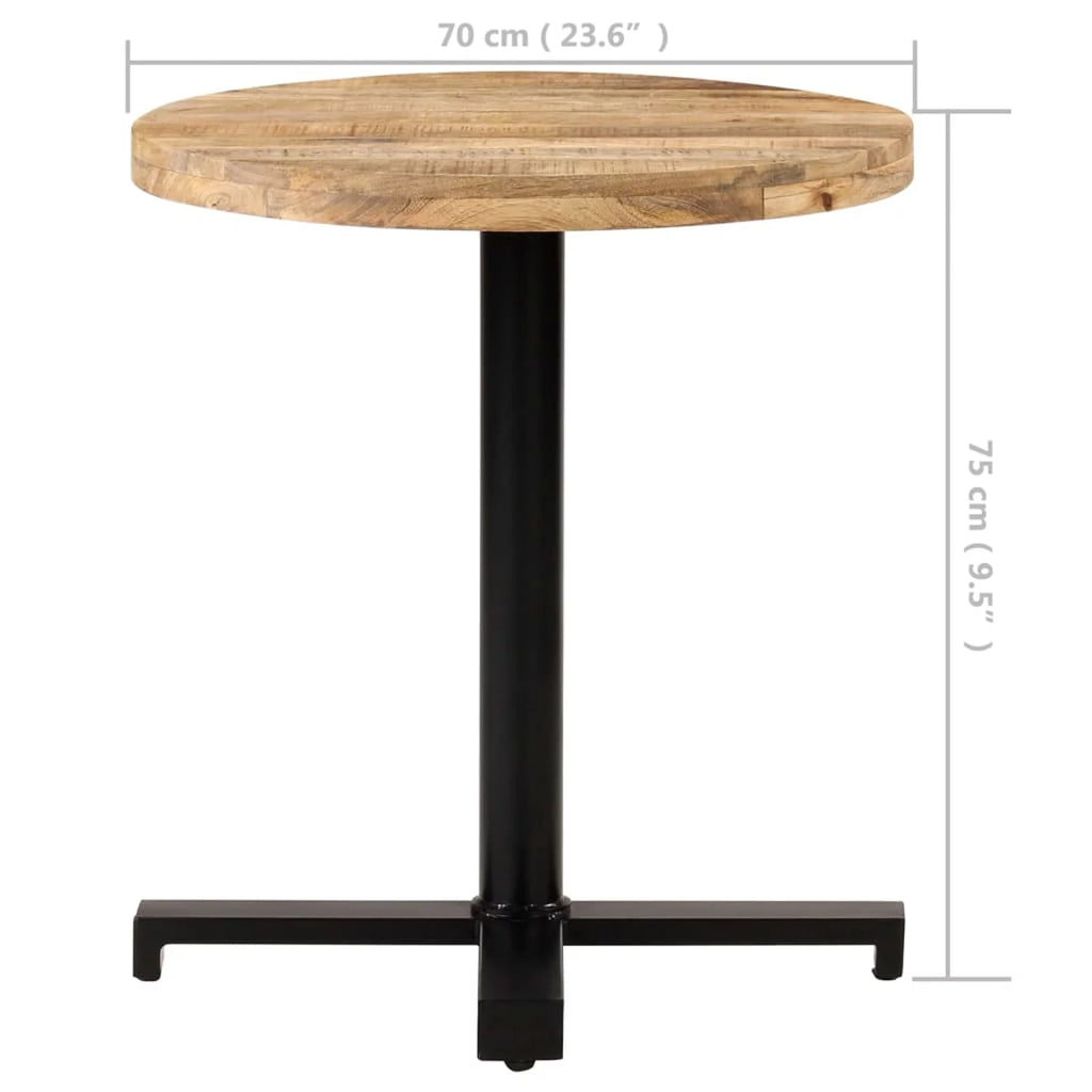 Rough Mango Wood Round Bistro Table with Iron Base N80780