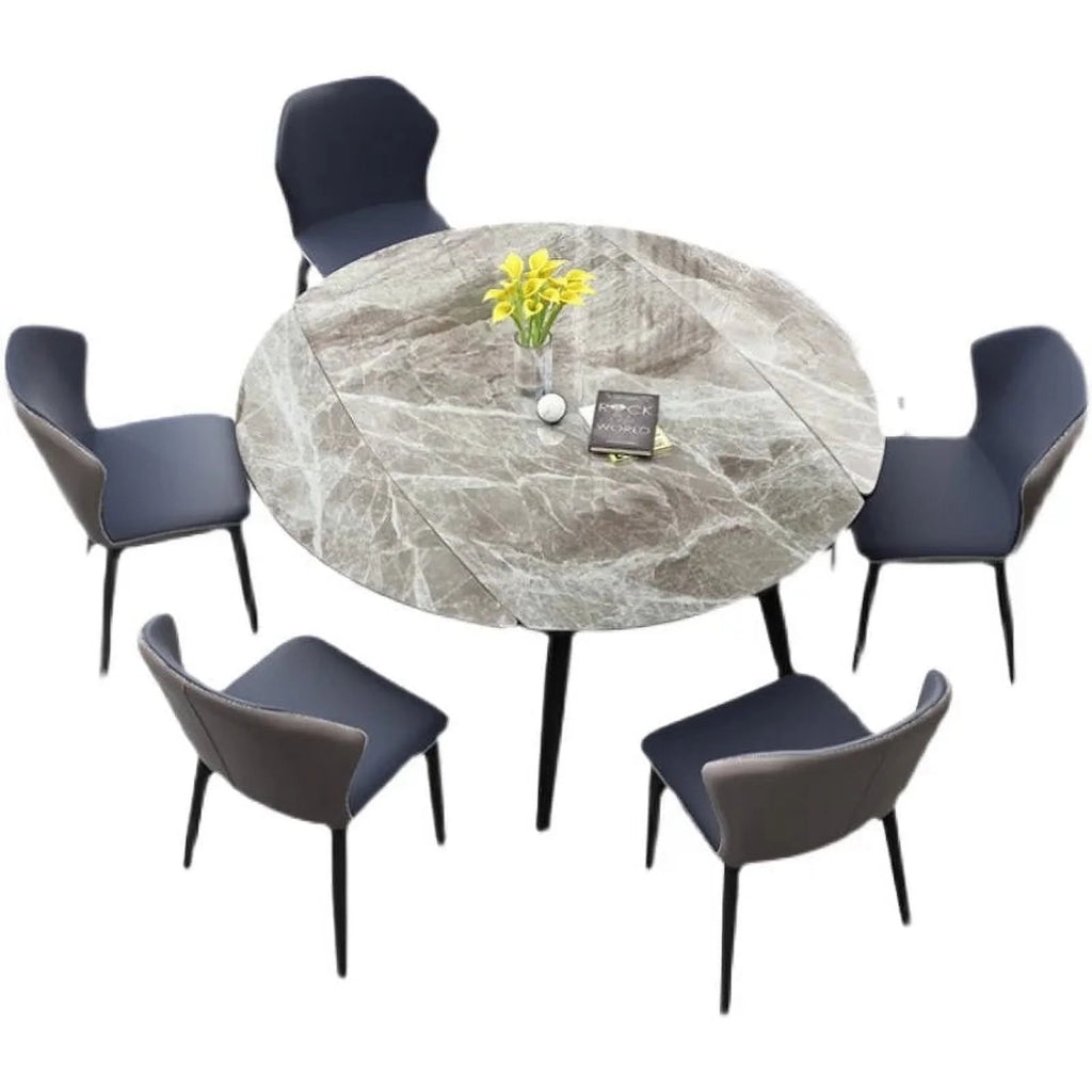 Light Luxury Rotating Rectangular Dining Table and Chair Set W53680