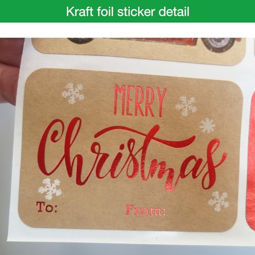80 Count Foil Christmas Tag Stickers O328