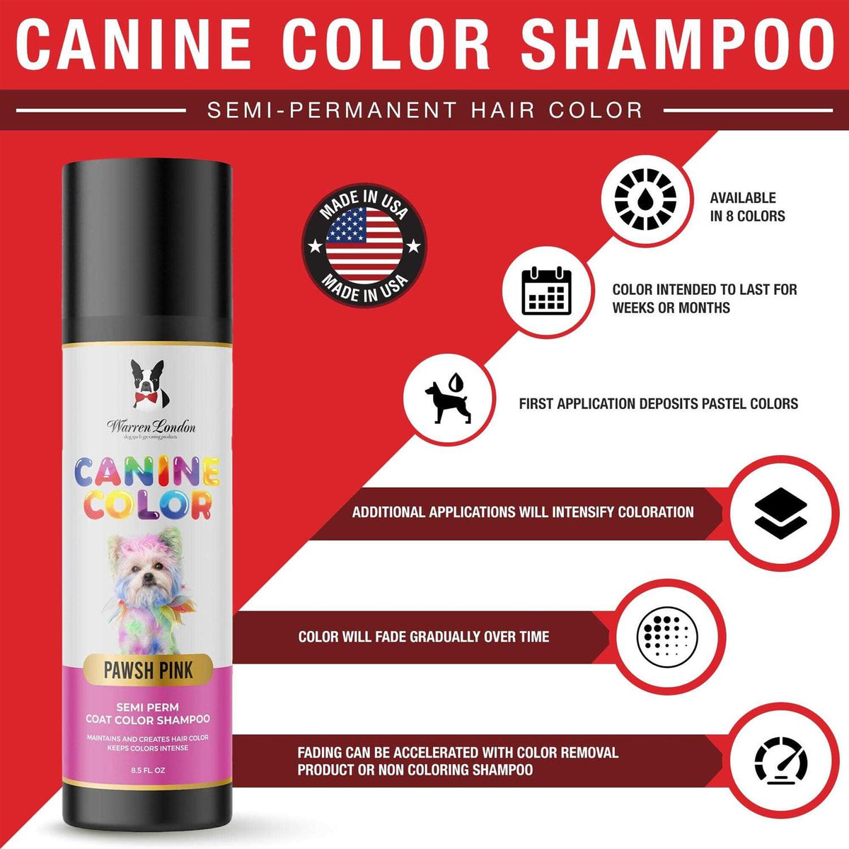 Semi Perm Coat Color Shampoo for Dogs I645