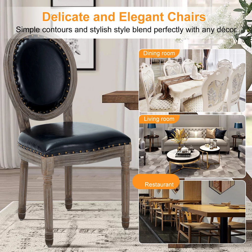 Brown Leather Dining Chairs Set of 2 P13172
