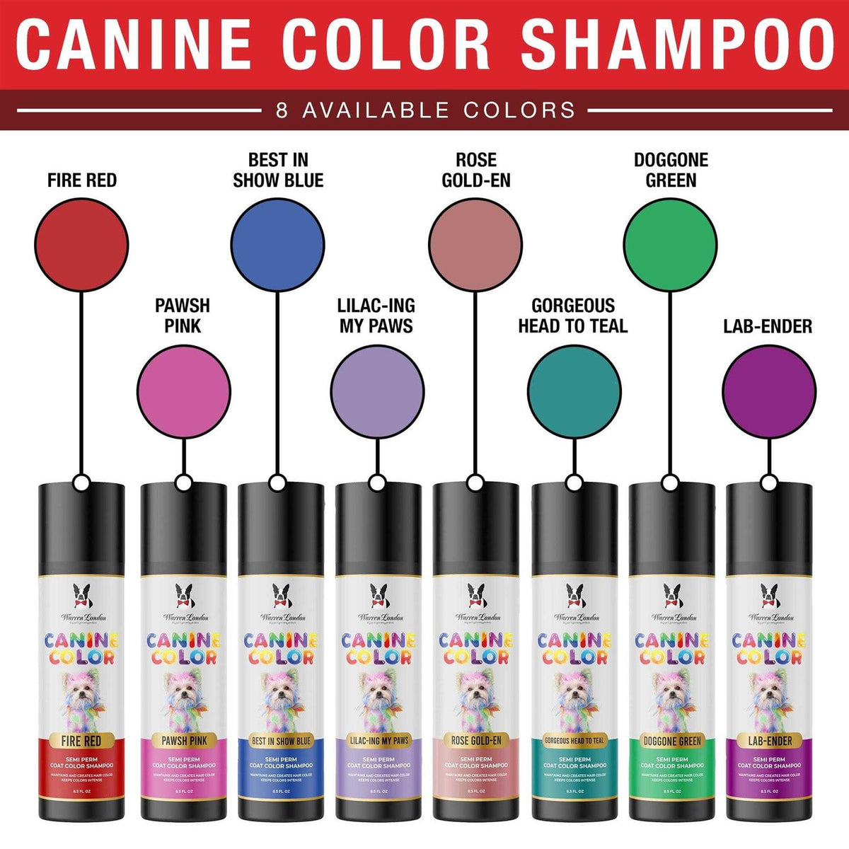 Semi Perm Coat Color Shampoo for Dogs I645
