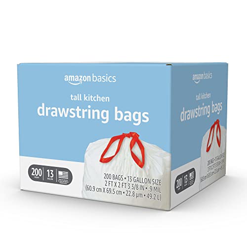 13 Gallon 120 Count Tall Kitchen Drawstring Trash Bags C717472
