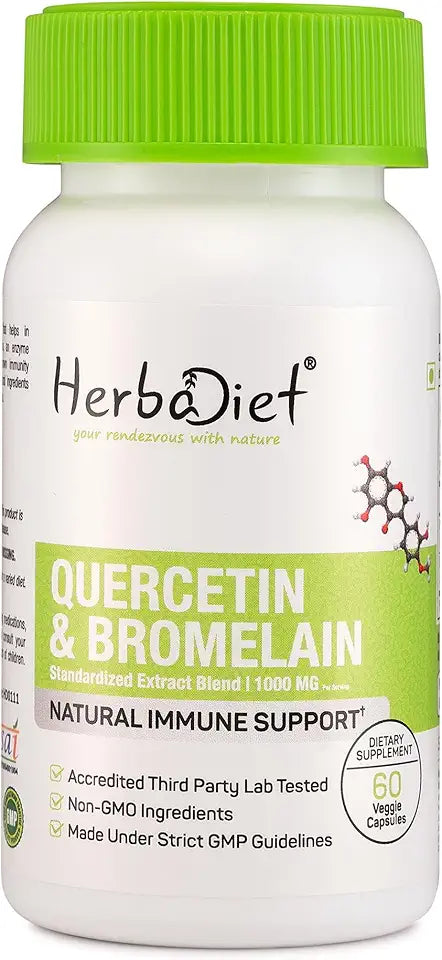 Quercetin with Bromelain 500mg Vegan Capsules 120 Capsules Q40487