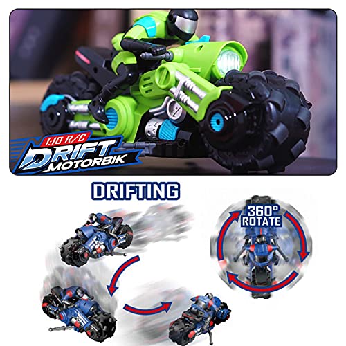 2.4Ghz RC Stunt Drift Motorcycle with 360° Spinning Wheels E334802